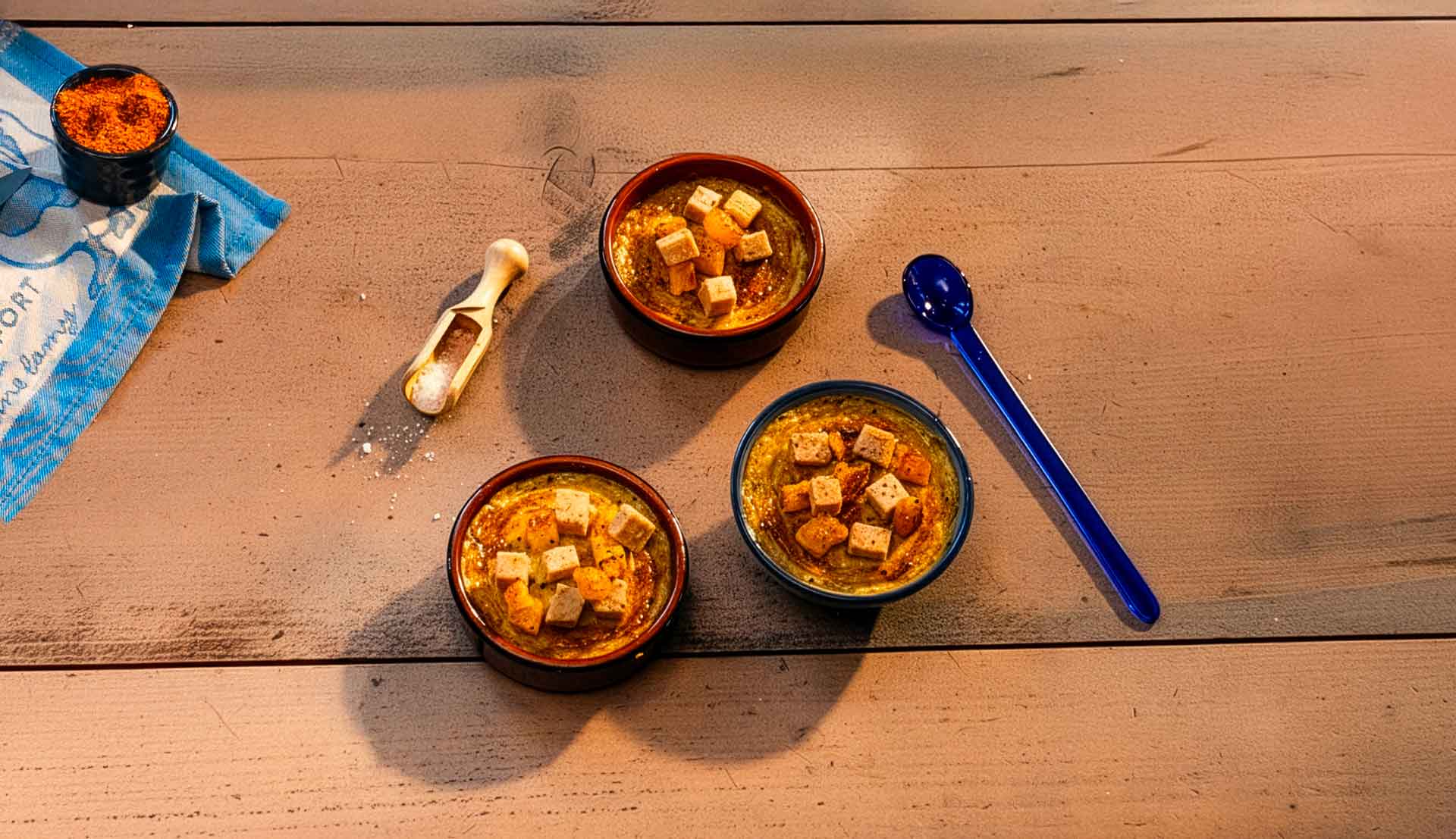 Flan à l’ananas et cubes de foie gras - Recette Montfort
